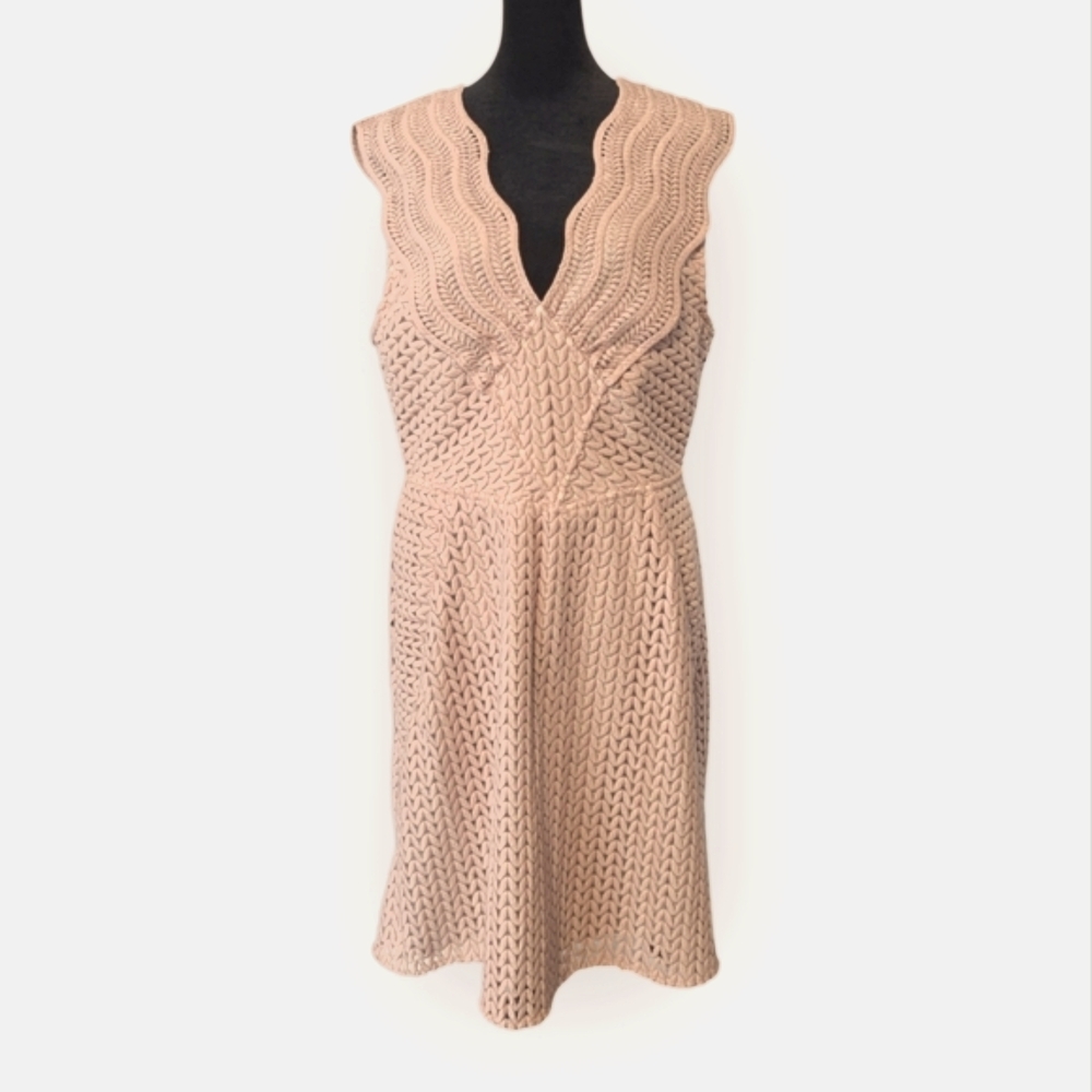 Reiss Dusty Rose Pink Textured Dress